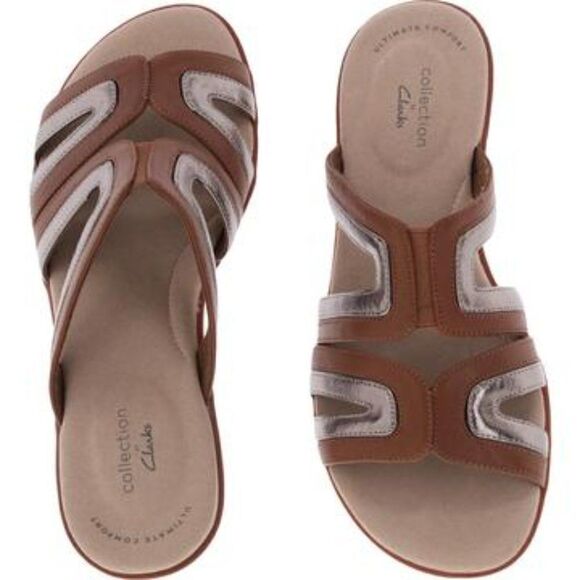 Clarks Shoes - Clarks ADA LILAH Leather Metallic Sandal